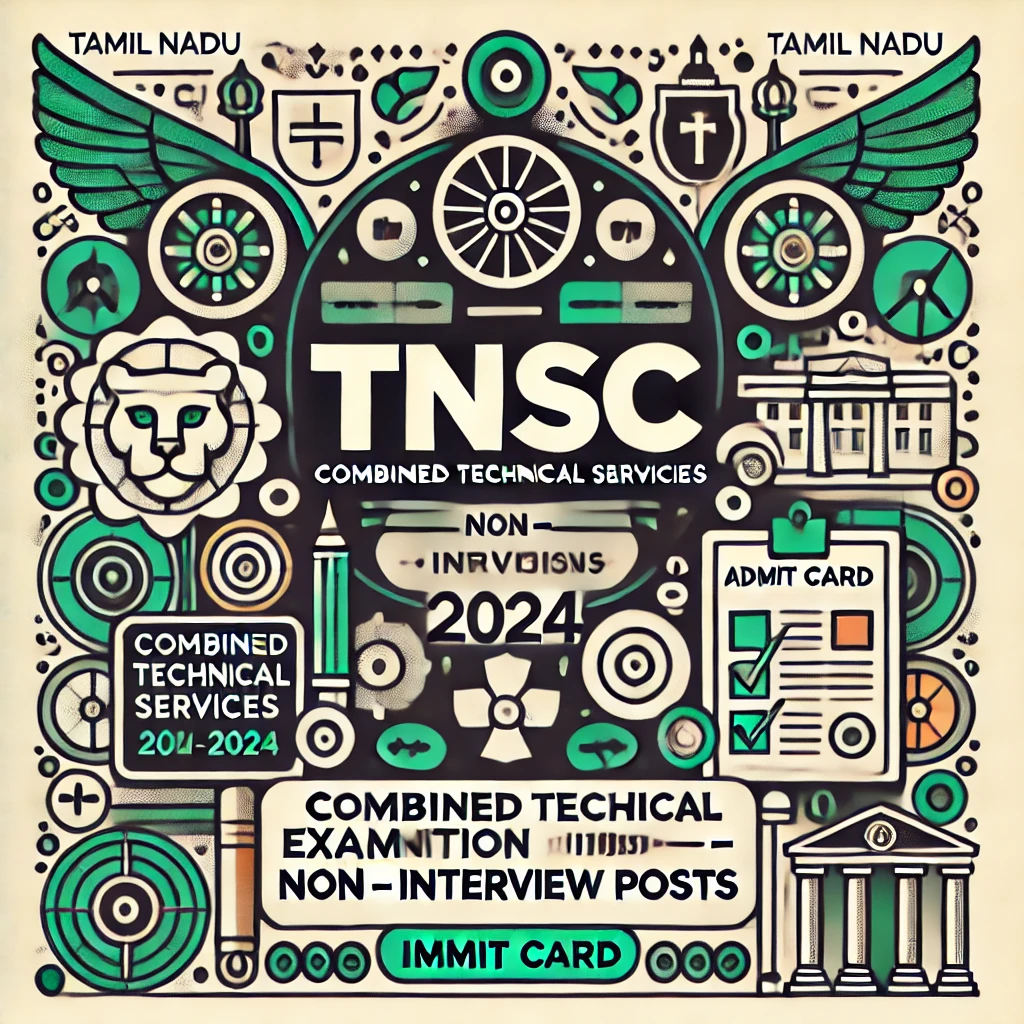 TNPSC Combined Technical Services Examination (Non-Interview Posts) 2024 Admit Card Released