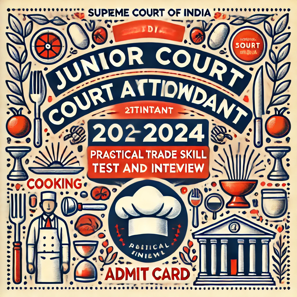 Supreme Court of India Junior Court Attendant (Cooking Knowing) 2024 Admit Card Released